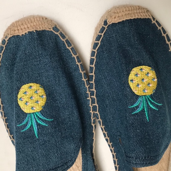 SOLUDOS Denim Pineapple Espadrilles Size 10 - Picture 3 of 8